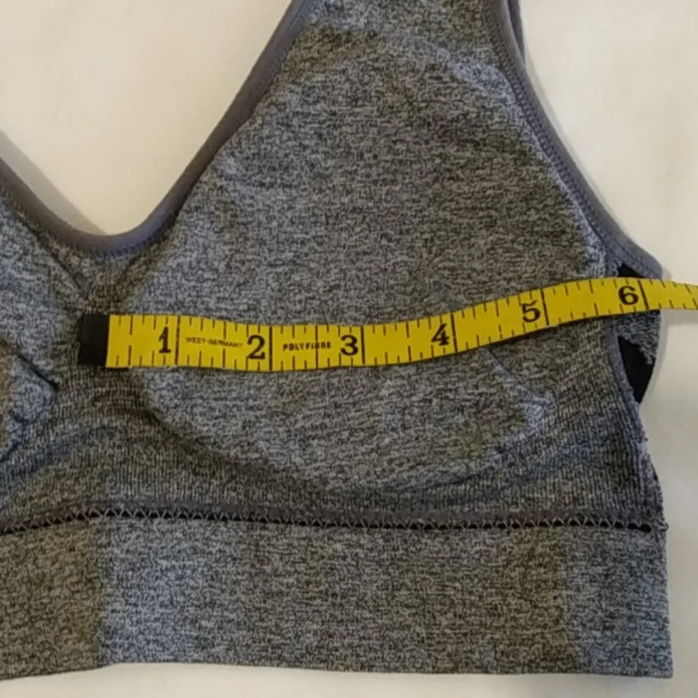 CMX Get‎ Moving Striped Sports Bra Tank Top Women's S M Gray Black